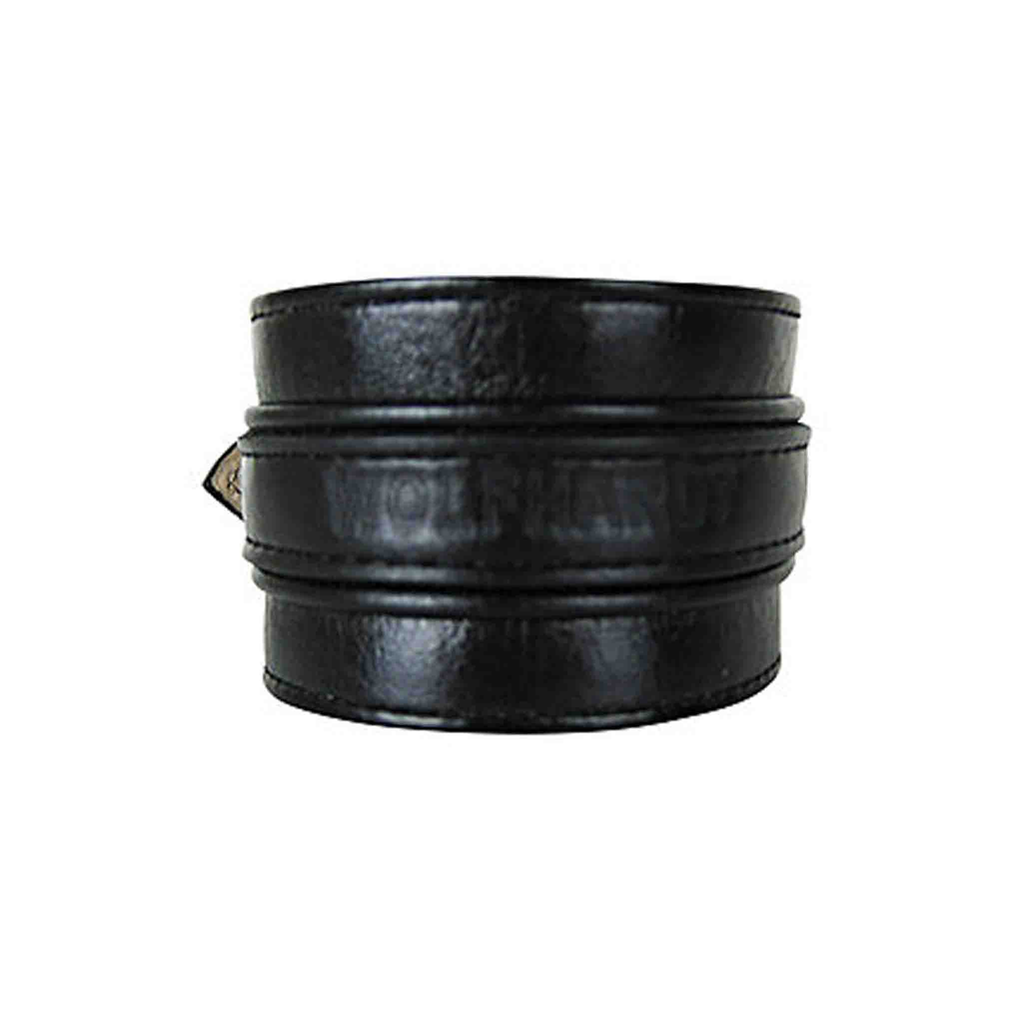 Leather Cuff - Black Leather Bracelet with Metal Diamond Studs | Rocker Rags