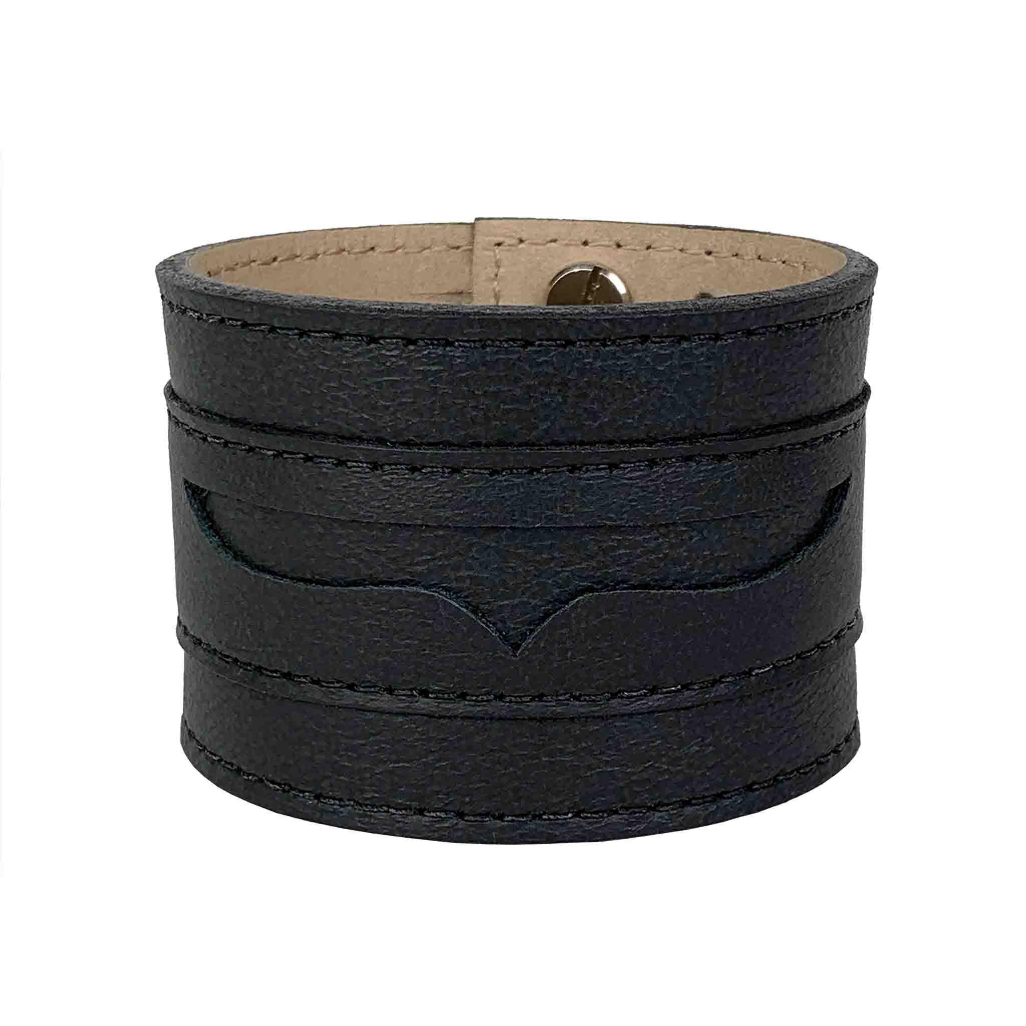 BLACK LEATHER CUFF MEN'S GROSCHEN